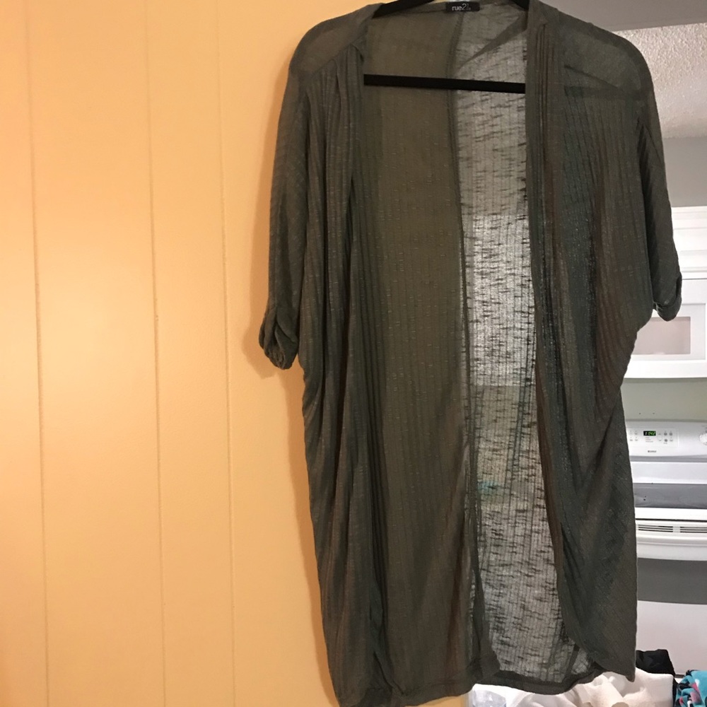 Long cardigan.
